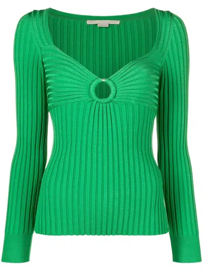 STELLA MCCARTNEY CUT-OUT RIBBED KNITTED TOP