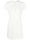 Stella Mccartney Cut-out Short-sleeve Minidress In Neutrals