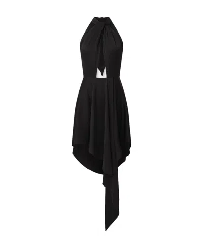 Stella Mccartney Cut-out Sleeveless Asymmetric Dress In Black