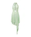 Stella Mccartney Cut-out Sleeveless Asymmetric Dress In Green