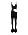 Stella Mccartney Compact Knit Cutout Jumpsuit In Black