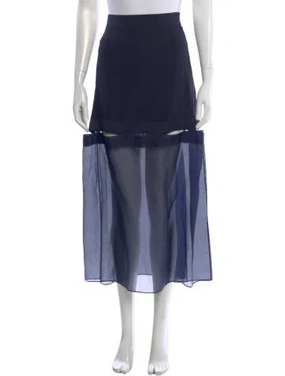 Pre-owned Stella Mccartney Cutout Accent Midi Length Skirt In Blue