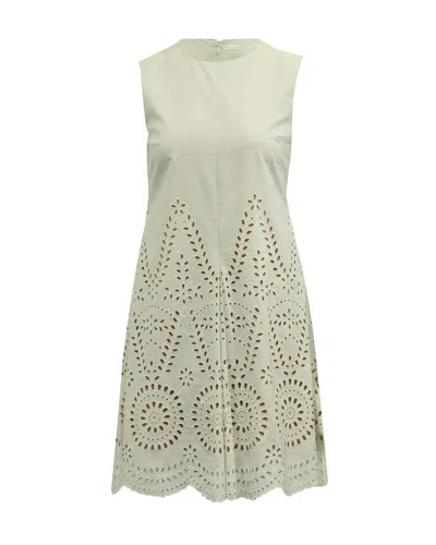 Stella Mccartney Cutout Broderie Anglaise Sheath Dress In White Cotton