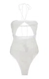 Stella Mccartney Cutout Chantilly Lace Bodysuit In White