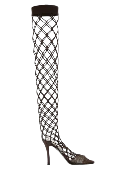 Stella Mccartney Cutout Lattice Boot In Brown