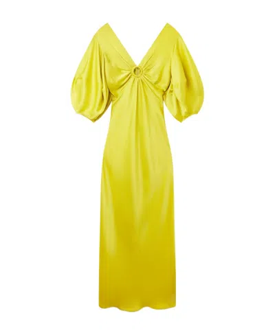 Stella Mccartney Cut-out Maxi Dress In Yellow