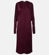 Stella Mccartney Bordeaux Midi Dress With Cape Sleeves In Burgundy