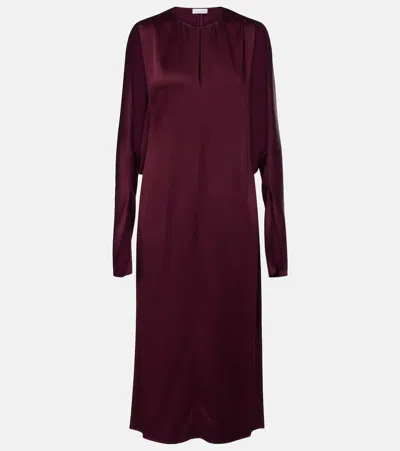 Stella Mccartney Bordeaux Midi Dress With Cape Sleeves In Burgundy