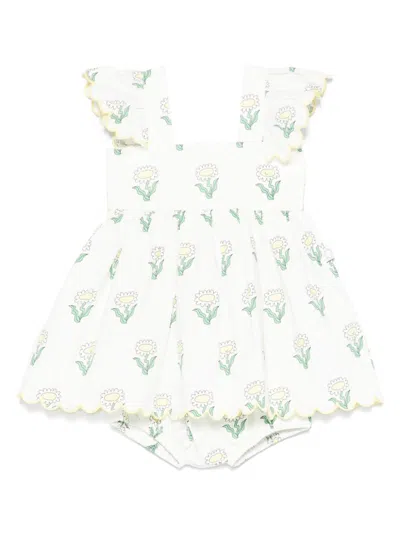 Stella Mccartney Babies' Daisy-print Dress In White