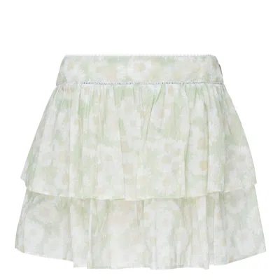 Stella Mccartney Daisy Print Mini Skirt In Green