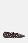 Stella Mccartney Dark Brown Leather Ballet Flats