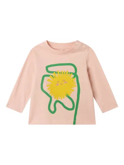 Stella Mccartney Babies' Dandelion-print Long-sleeve T-shirt In Pink