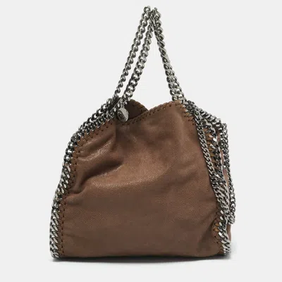 Pre-owned Stella Mccartney Dark Beige Faux Leather Mini Falabella Tote