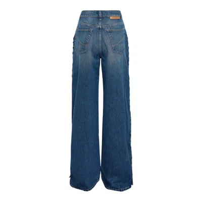 Stella Mccartney Dark Blue Button Up Wide Leg Jeans