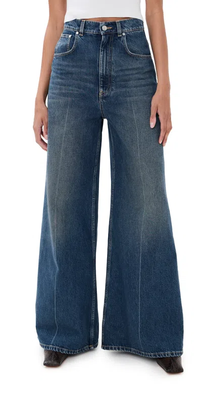 Stella Mccartney Dark Blue Wide High Waist Jeans Dark Blue