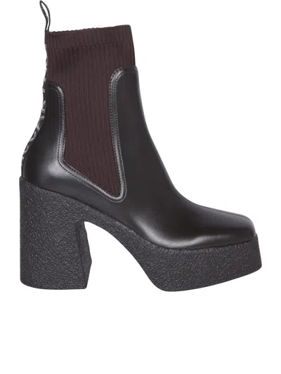 STELLA MCCARTNEY DARK BROWN ALTER MAT SKYLA ANKLE BOOTS