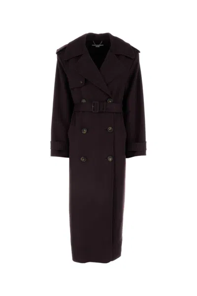 Stella Mccartney Dark Brown Double-breasted Belted Coat