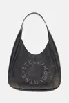 Stella Mccartney Suede Hobo Bag With Circular Logo And Metal Closure