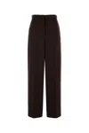Stella Mccartney Dark Brown Pleated Straight-leg Trousers In Brown