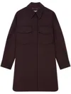 Stella Mccartney Snap Button Chain-link Overshirt In Dark Brown