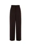 Stella Mccartney Dark Brown Pleated Straight-leg Trousers In Brown