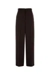 Stella Mccartney Dark Brown Pleated Straight-leg Trousers In Brown