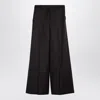Stella Mccartney Dark Chocolate Wide Leg Pants In Wool