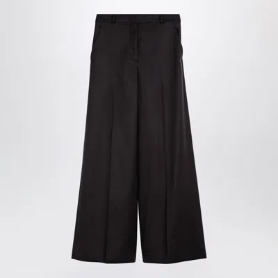 STELLA MCCARTNEY STELLA MCCARTNEY DARK CHOCOLATE WIDE LEG PANTS IN WOOL