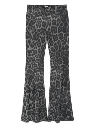 STELLA MCCARTNEY DARK GREY LEOPARD PRINT FLARED JEANS