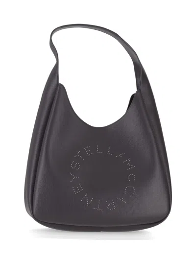 STELLA MCCARTNEY DARK GREY LOGO SHOULDER BAG