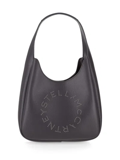 STELLA MCCARTNEY DARK GREY LOGO SHOULDER BAG