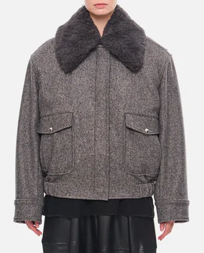 Stella Mccartney Dark Grey Spread-collar Coat