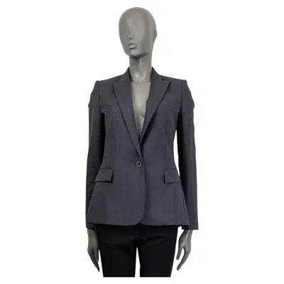 Pre-owned Stella Mccartney Dark Grey Wool Single Button Classic Blazer Jacket 38 Xs In Gray
