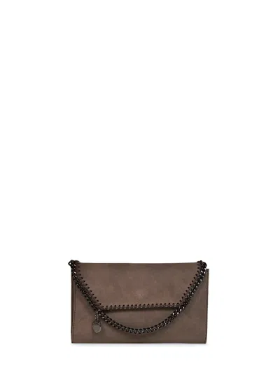 Stella Mccartney Dark Taupe Falabella Wallet Crossbody Bag In Brown