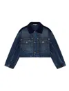 Stella Mccartney Corduroy Collar Denim Jacket In Blue