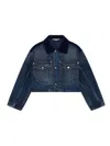 Stella Mccartney Corduroy Collar Denim Jacket In Blue