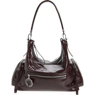 STELLA MCCARTNEY STELLA MCCARTNEY DARTMOOR CRINKLED PATENT FAUX LEATHER SHOULDER BAG