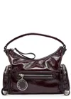 Stella Mccartney Dartmoor Crinkled Patent Faux Leather Shoulder Bag In Silver