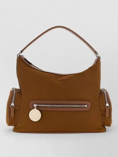 Stella Mccartney Dartmoor Shoulder Bag Front Zip Top Handle In Brown