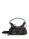 Stella Mccartney Dartmoor Small Shoulder Bag Cracked Patent Alter Mat Shoulder Bags Brown In Burgundy