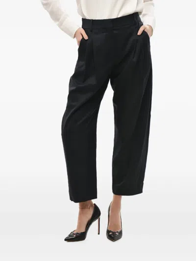 Stella Mccartney Dawson Cropped Wool-twill Tapered Pants In Blue