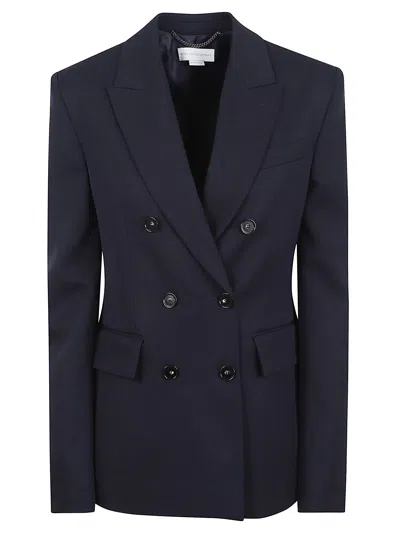 Stella Mccartney Slim Jacket Double Breasted Tailoring Lapel In Blue