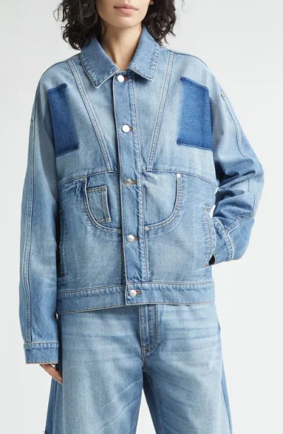 Stella Mccartney Deconstructed Denim Jacket In Blue