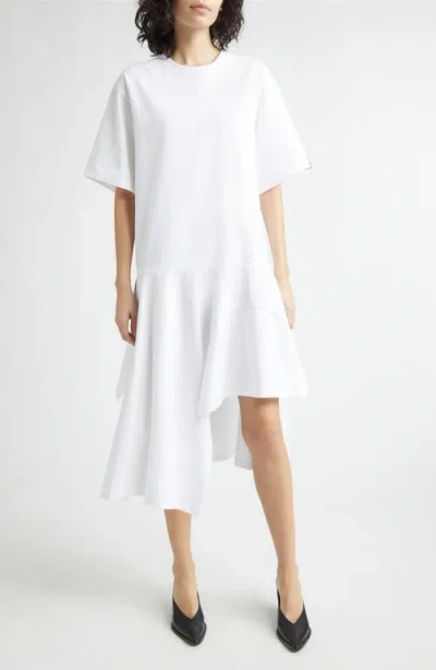 Stella Mccartney Deconstructed Organic Cotton T-shirt Dress In White