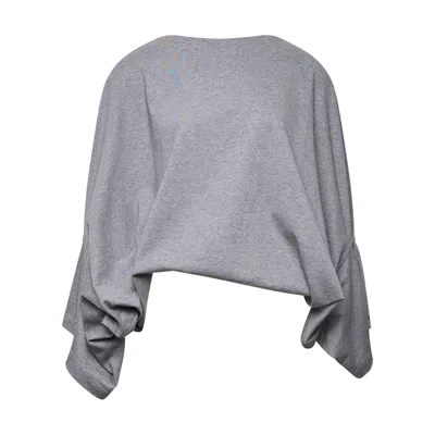 Stella Mccartney Draped Long-sleeve T-shirt In Gray