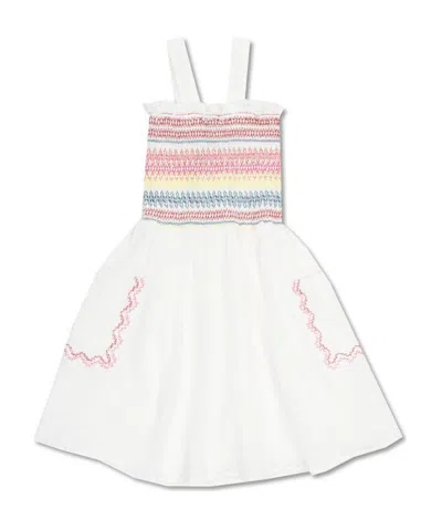 Stella Mccartney Decorative Stitch Casual Dress In White
