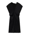 Stella Mccartney Deep V Cap Sleeved Midi Dress In Black
