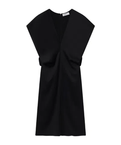 STELLA MCCARTNEY STELLA MCCARTNEY DEEP V CAP SLEEVED MIDI DRESS