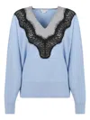 Stella Mccartney Miracle Lace Wool Shirt Miracle Lace In Blue