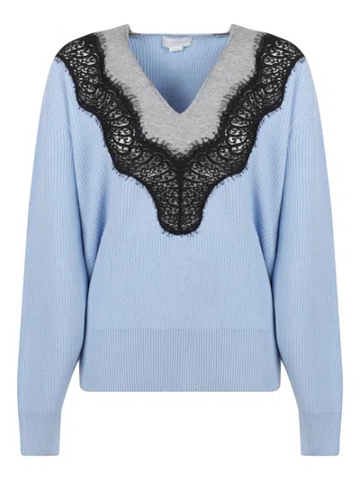 Stella Mccartney Deep V-neck Sweater In Blue